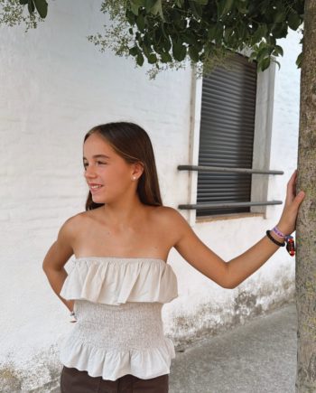 Top Volante Beige
