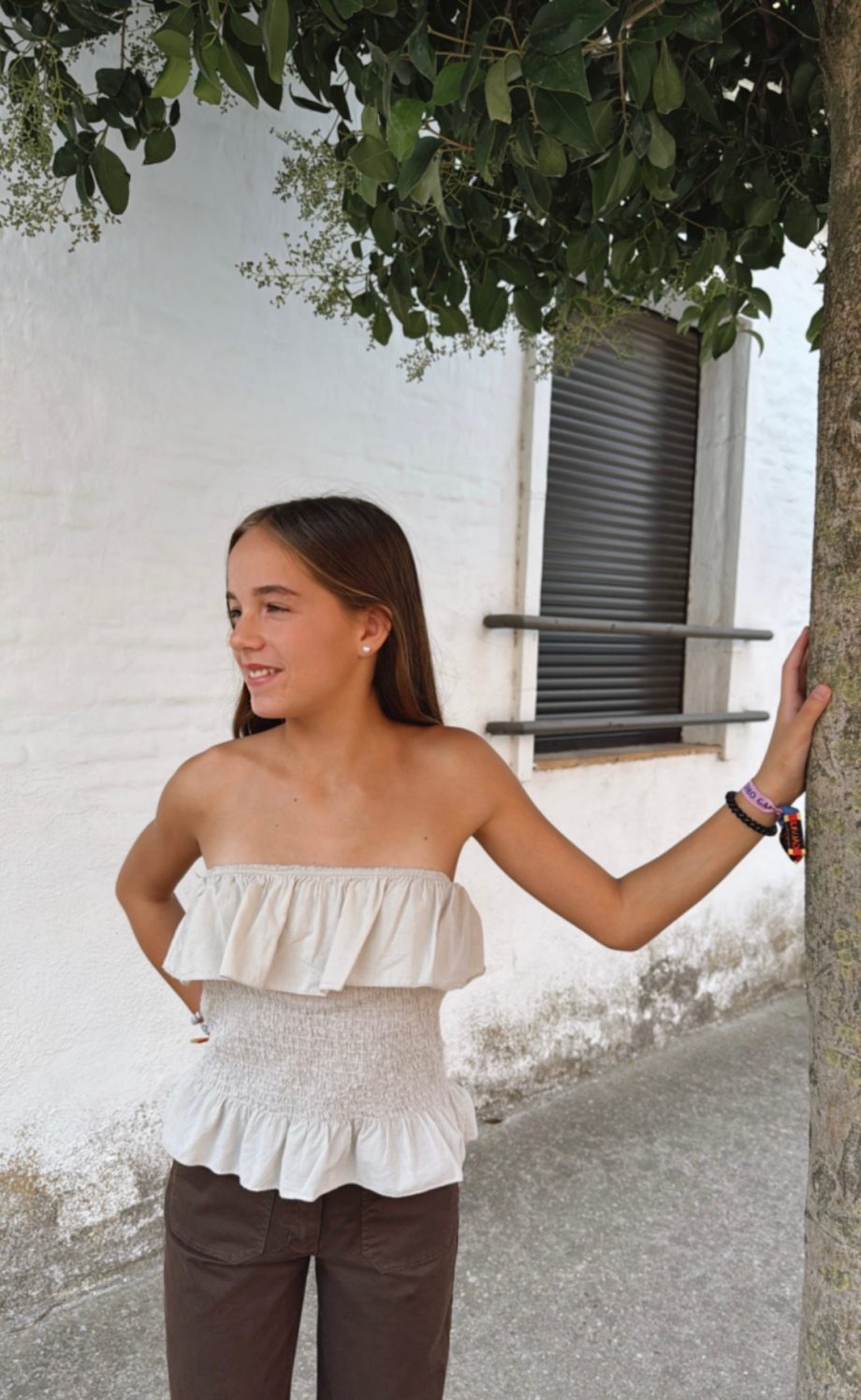 Top Volante Beige