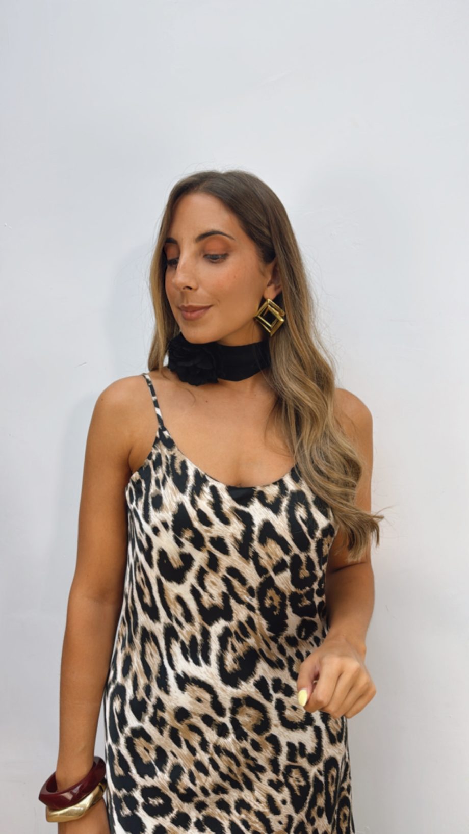 Vestido Animal Beige