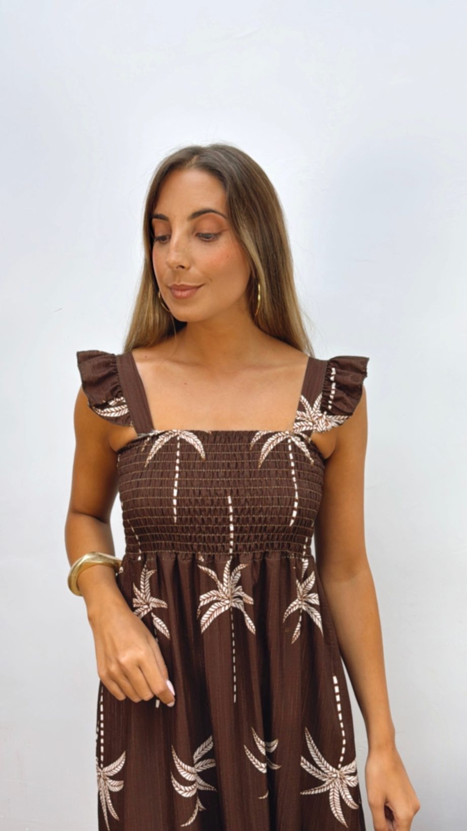 Vestido Palmeras Chocolate