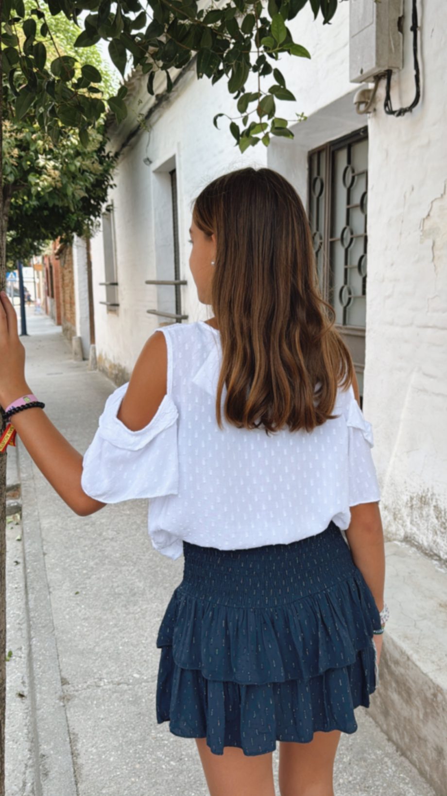 Blusa Plumeti Hombro Descubierto
