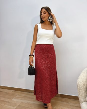 Falda Terracota Lentejuelas