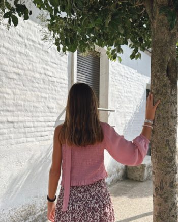 Falda Pantalón Burdeos y Beige