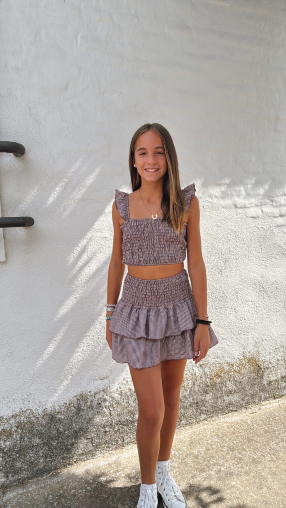 Falda Pantalón Vichy Burdeos