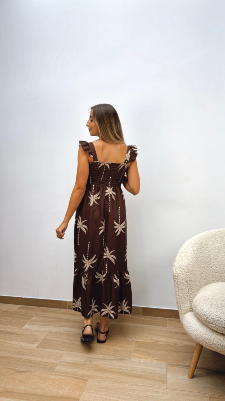 Vestido Palmeras Chocolate