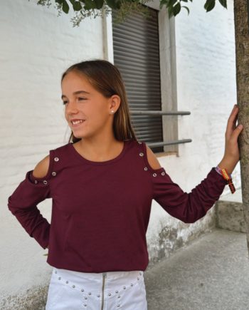 Camiseta Anillas Burdeos