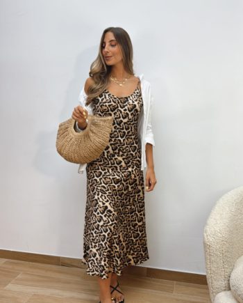 Vestido Animal Camel