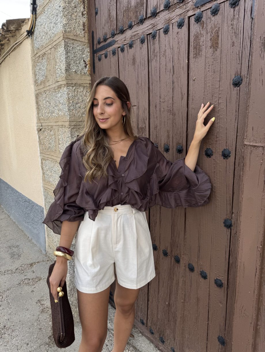 Blusa Volantes Chocolate