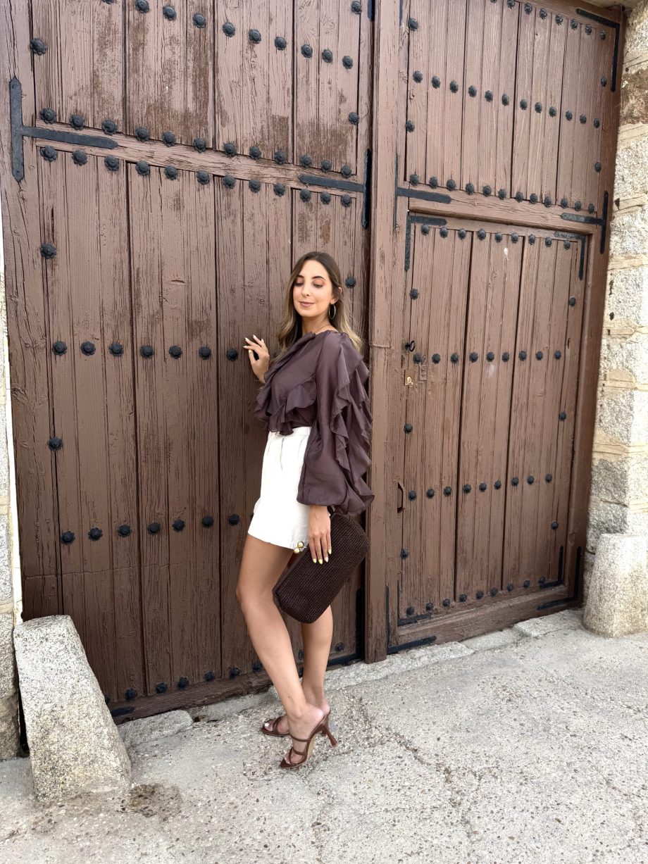 Blusa Volantes Chocolate