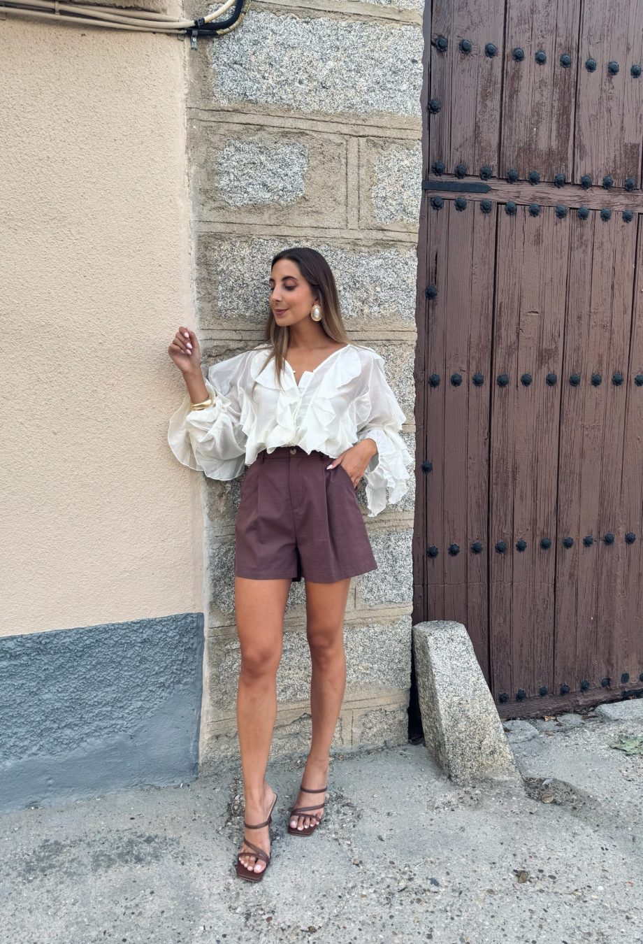 Blusa Volantes Beige
