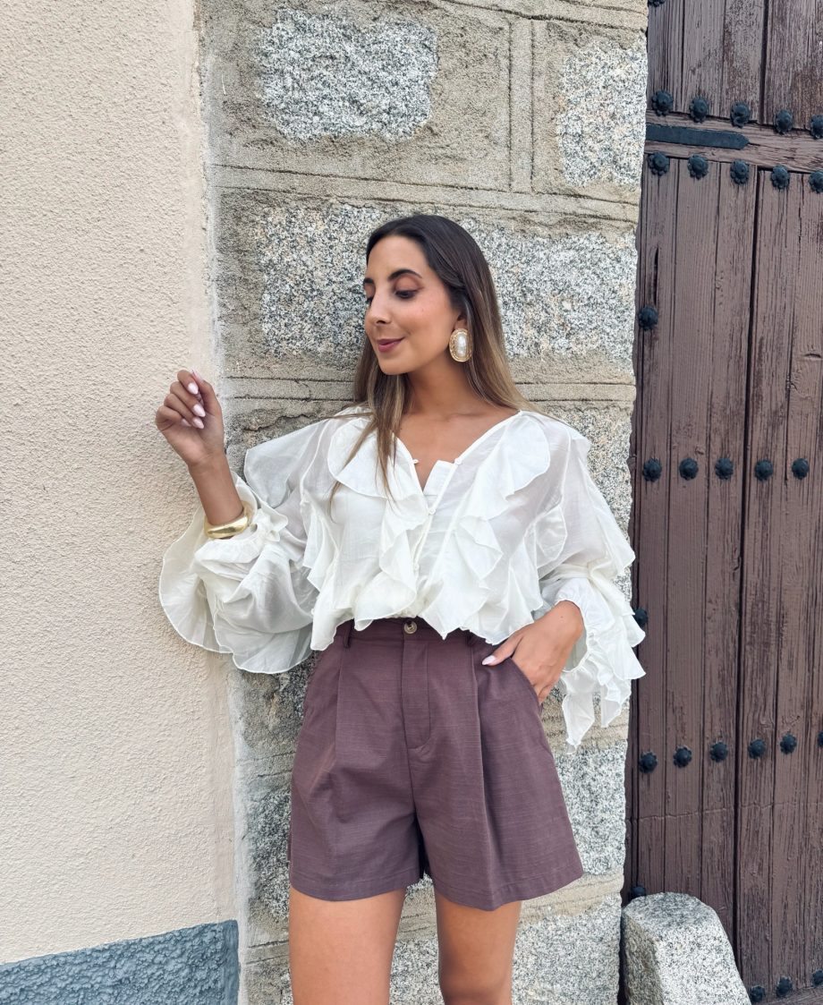 Blusa Volantes Beige