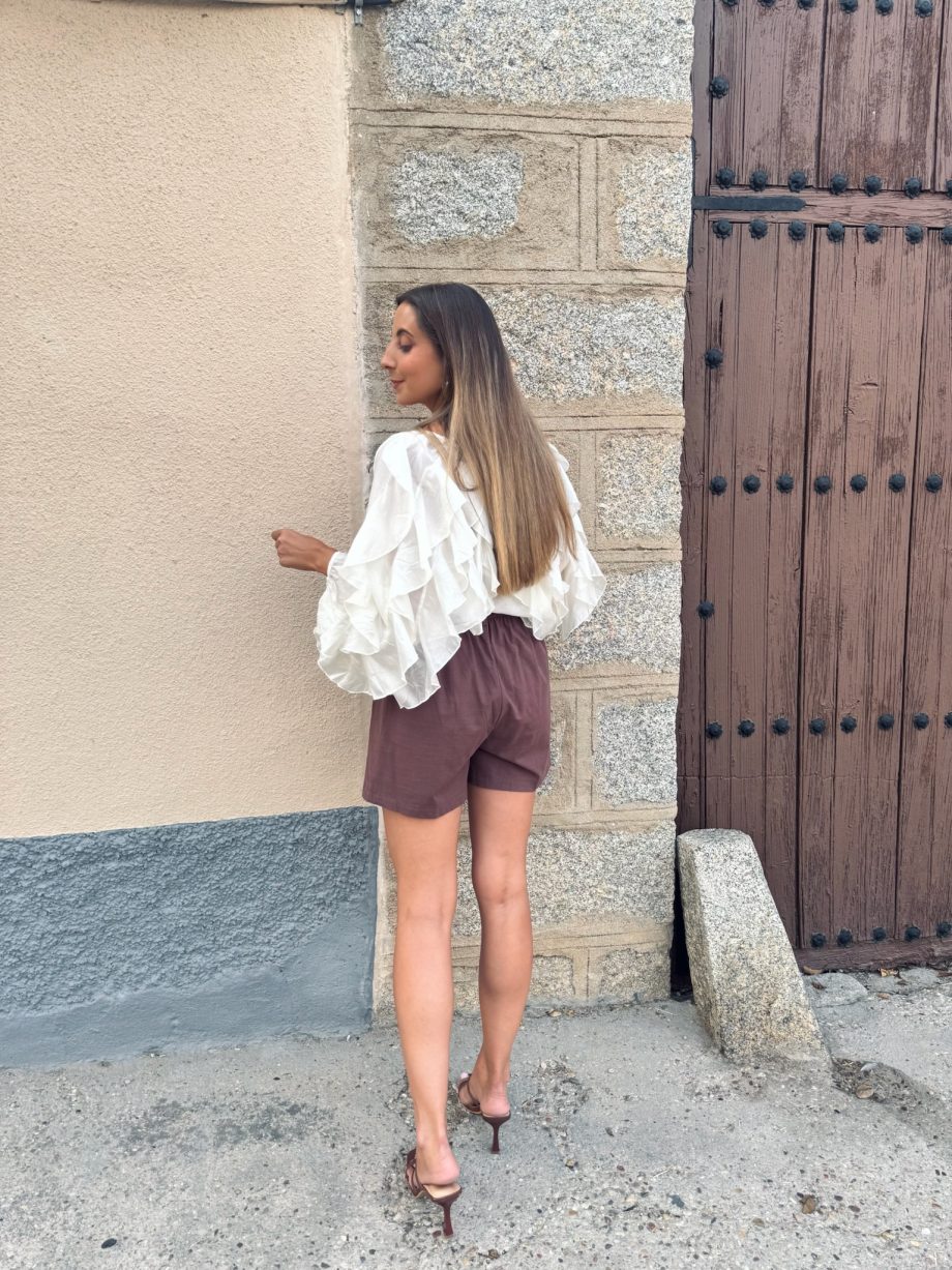 Blusa Volantes Beige