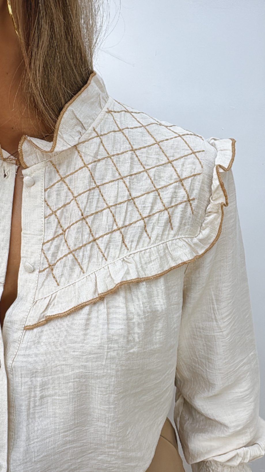 Blusa Combinada Beige