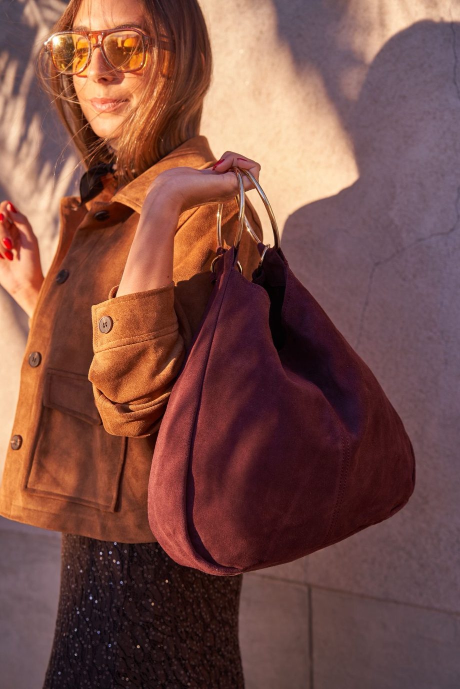 Bolso Piel Burdeos