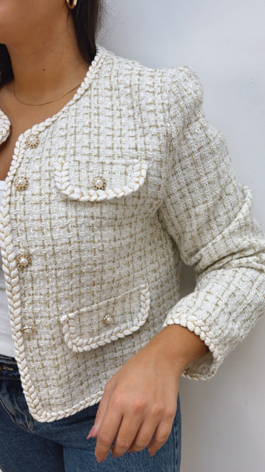 Chaqueta Tweed Crudo
