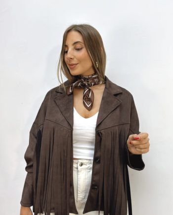Chaqueta Flecos choco