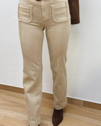 Jeans Beige Trenzado