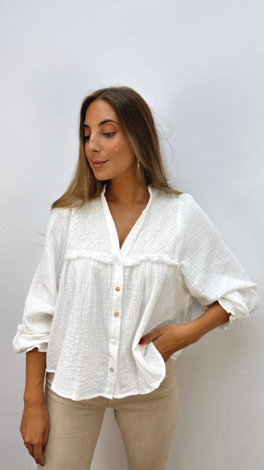 Blusa Canesú Blanca