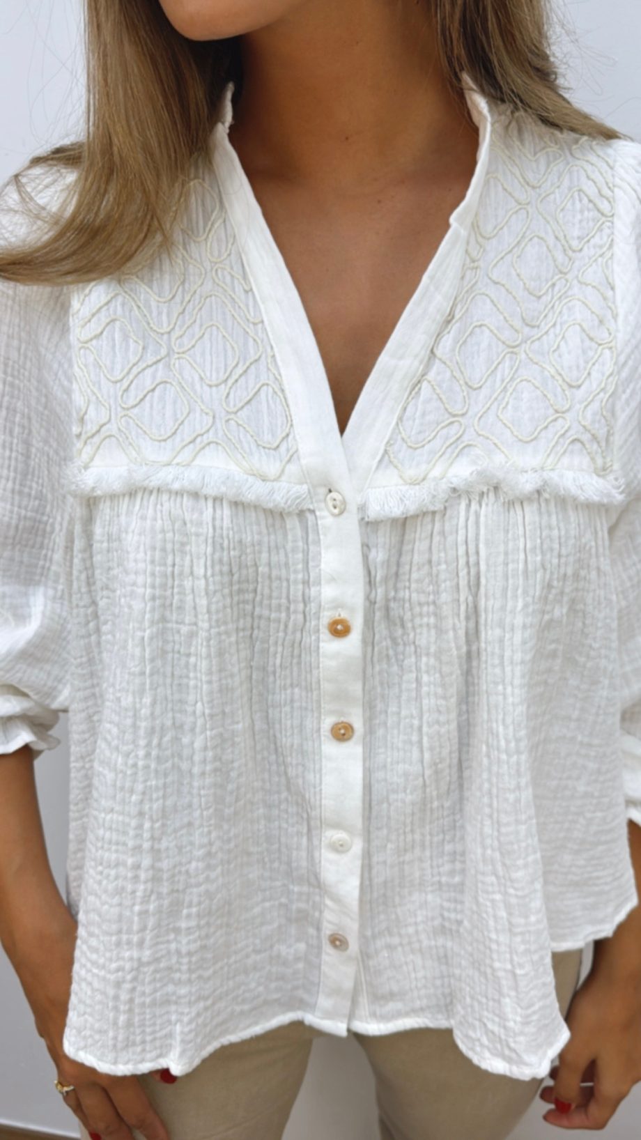 Blusa Canesú Blanca