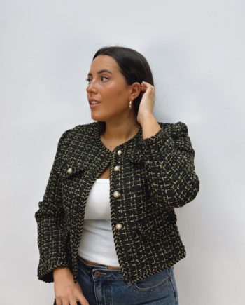 Chaqueta Tweed Negro