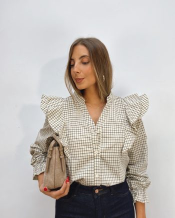 Blusa Cuadros Beige