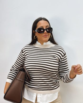 Jersey Raya Beige & Marrón