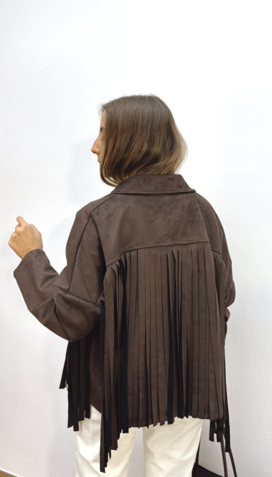 Chaqueta Flecos choco