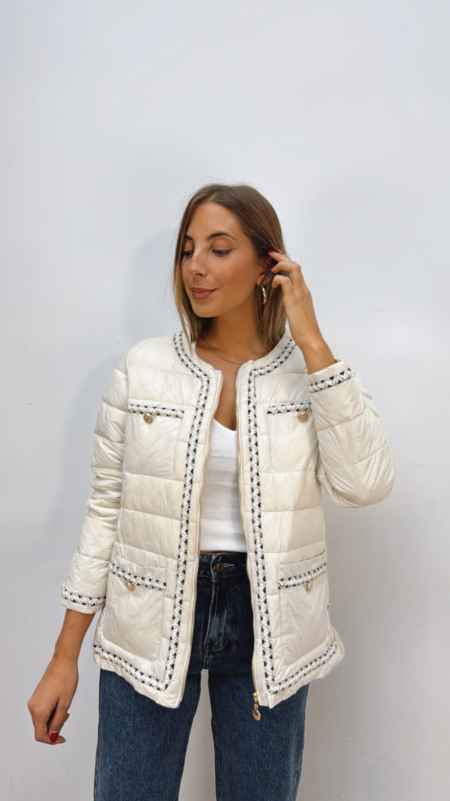 Chaqueta Acolchada Beige