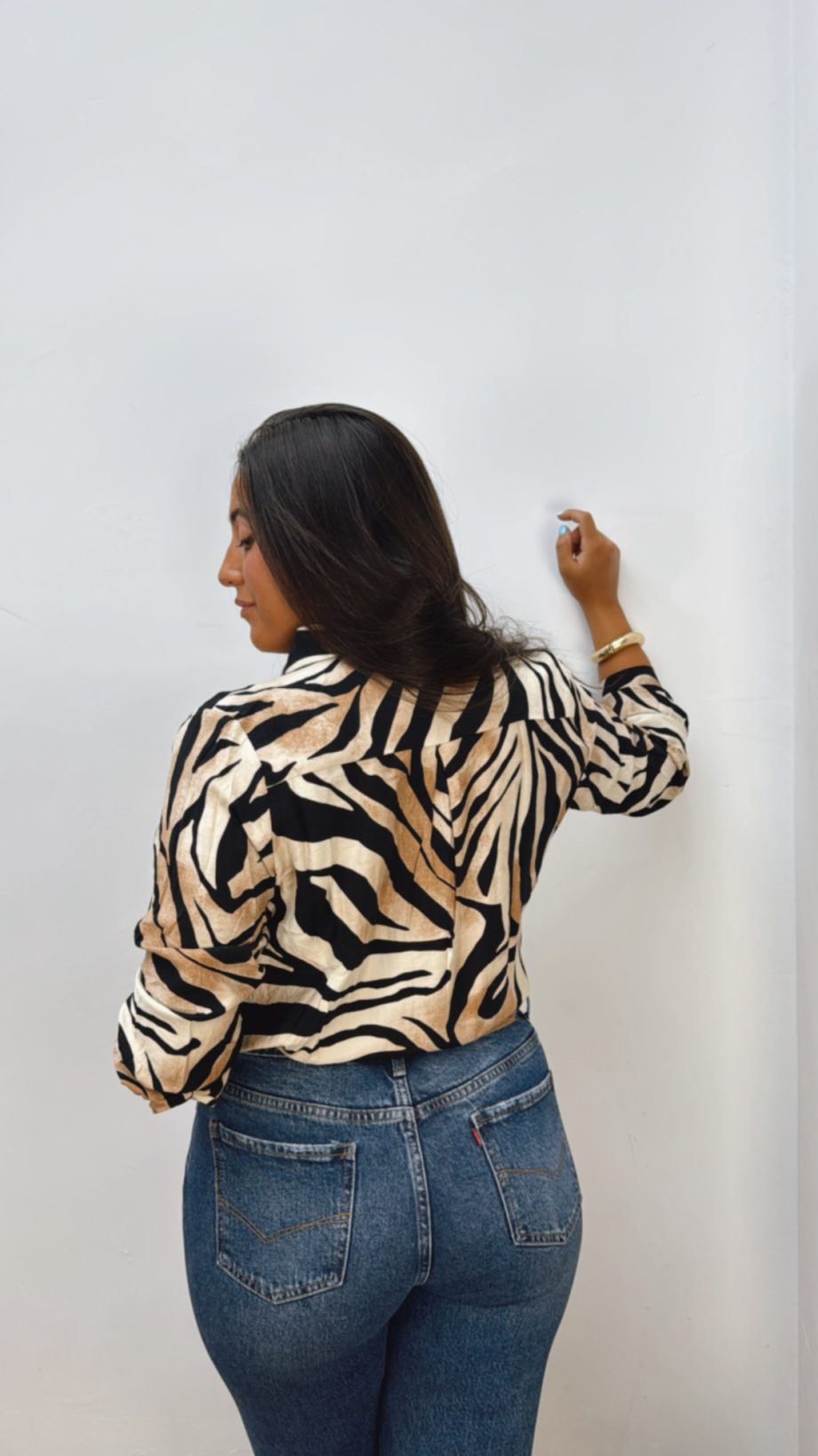Blusa Cebra Camel & Negra