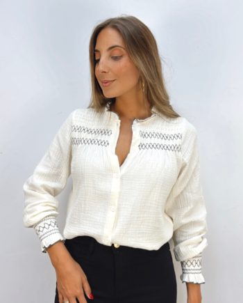 Blusa Margot Beige & negro