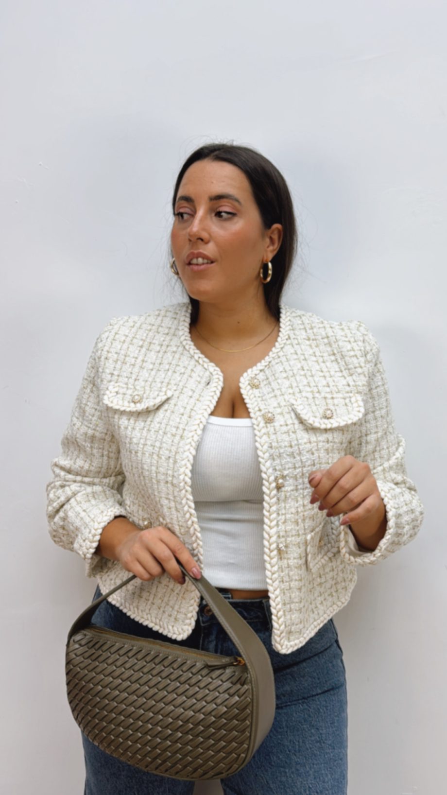 Chaqueta Tweed Crudo