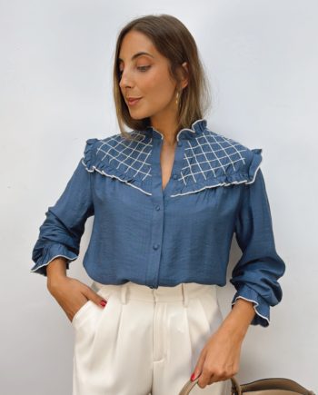 Blusa Combinada Azul