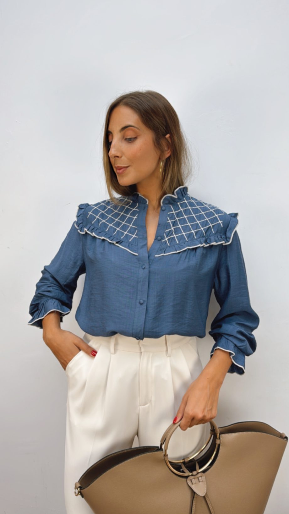 Blusa Combinada Azul