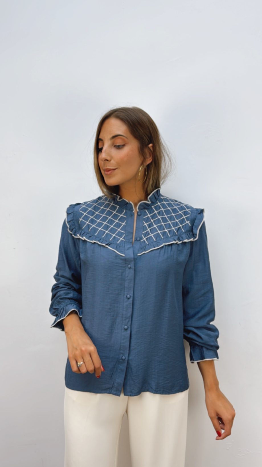 Blusa Combinada Azul