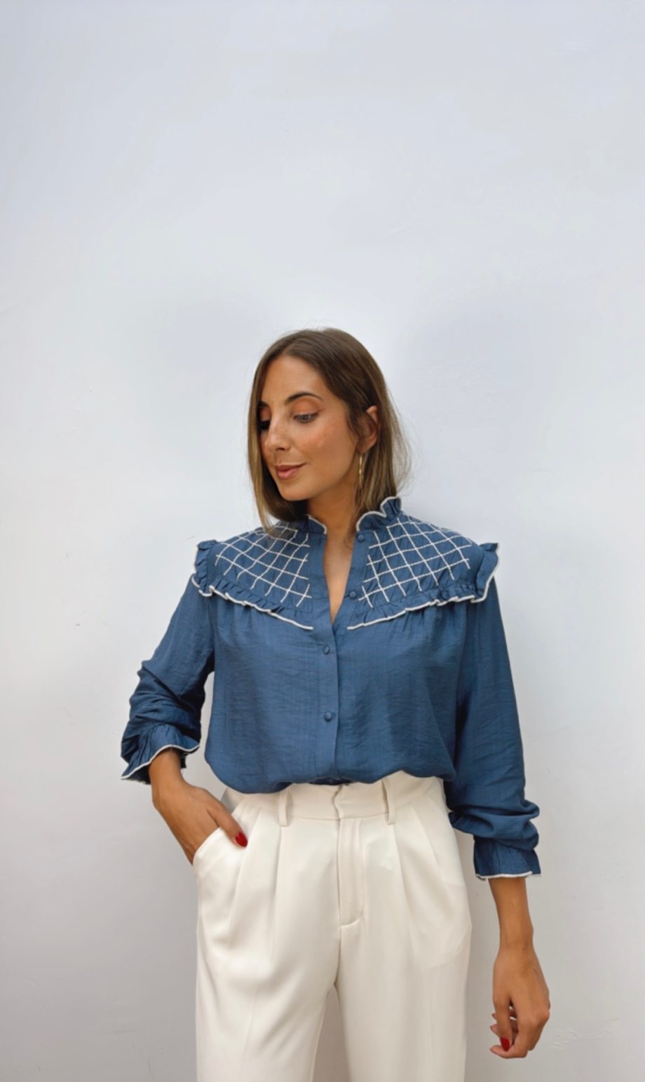 Blusa Combinada Azul