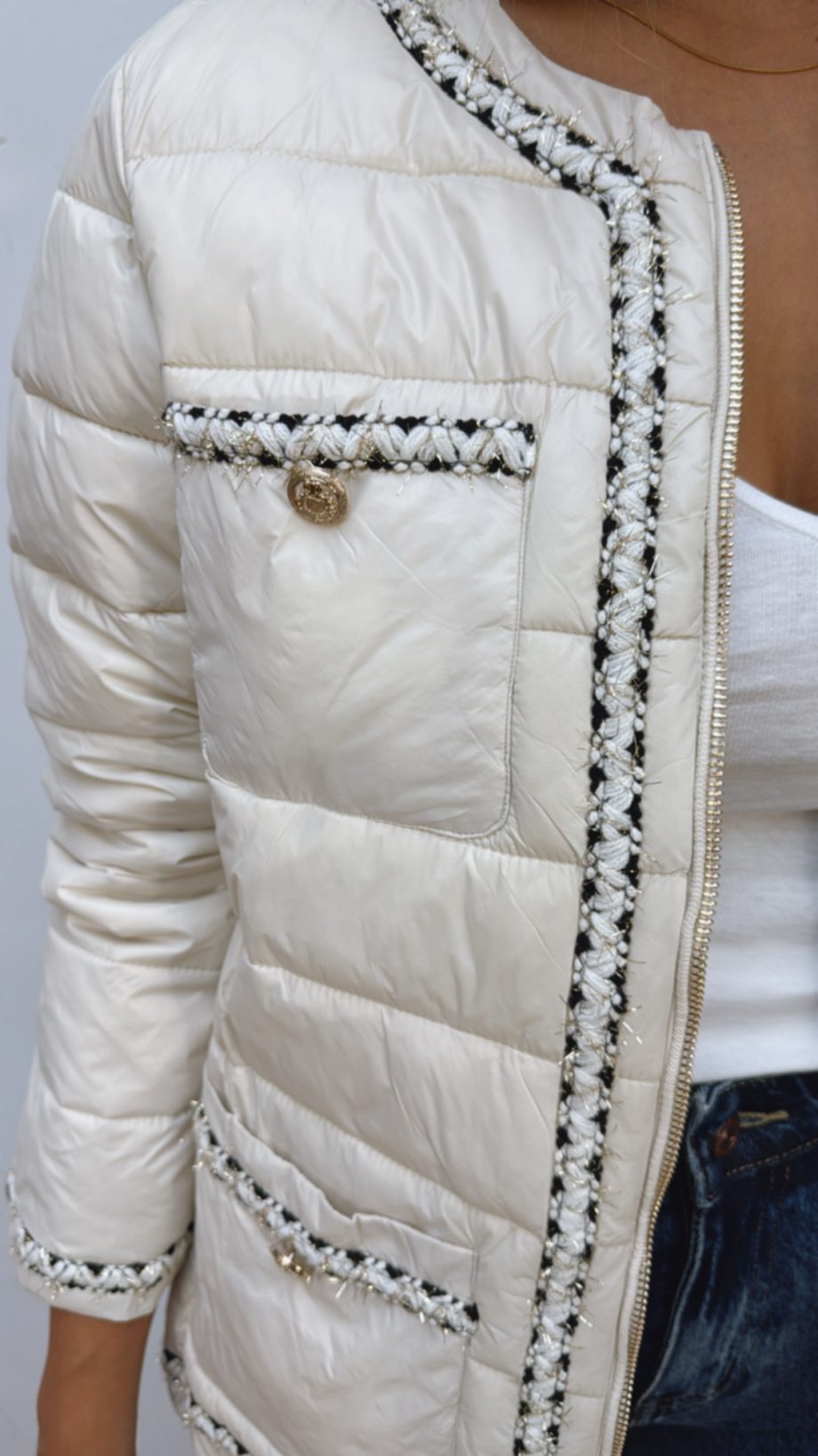Chaqueta Acolchada Beige
