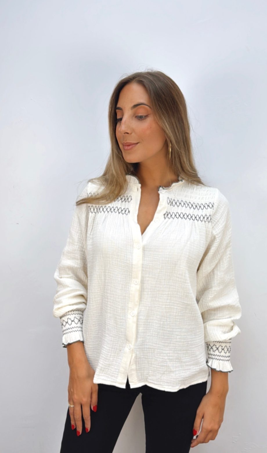 Blusa Margot Beige & negro