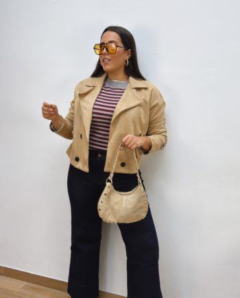 Chaqueta Efecto Ante Mantequilla