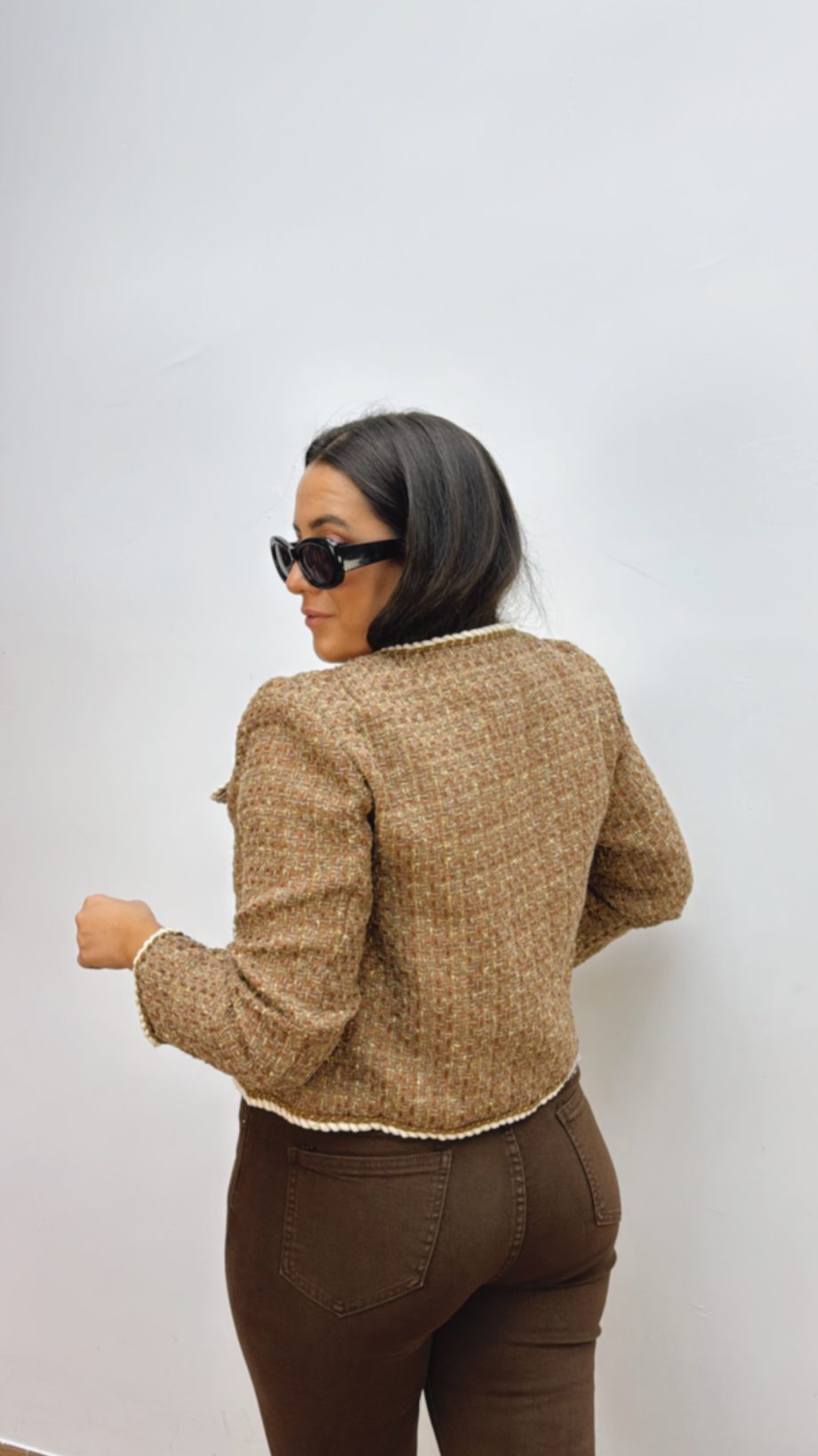 Chaqueta Tweed Camel