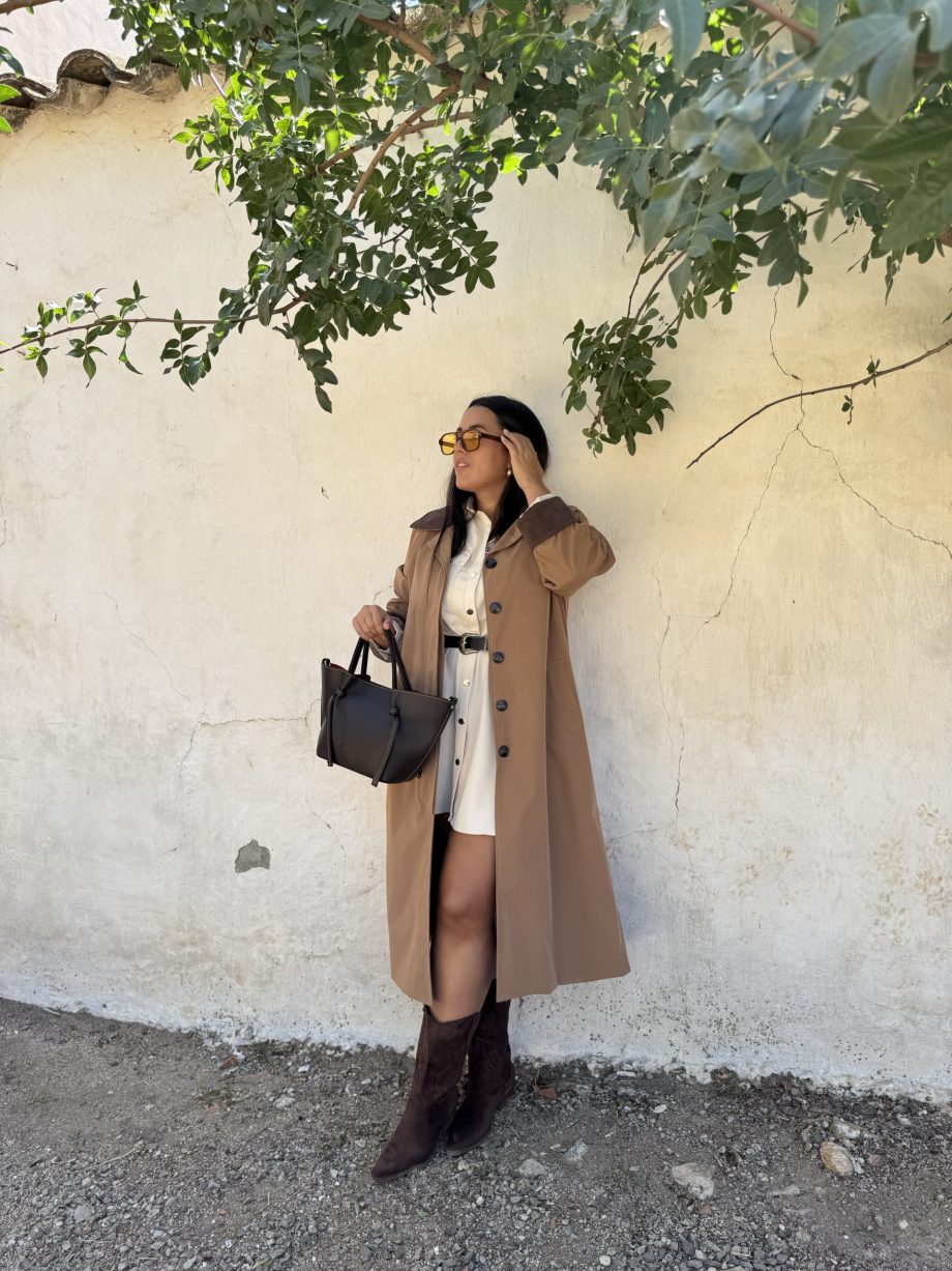 Gabardina Larga Camel