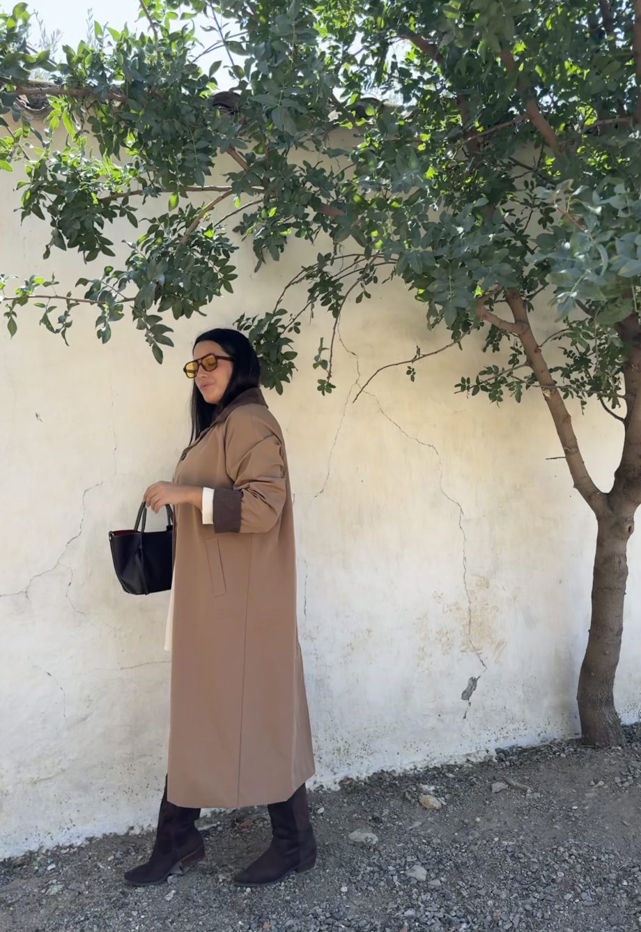 Gabardina Larga Camel