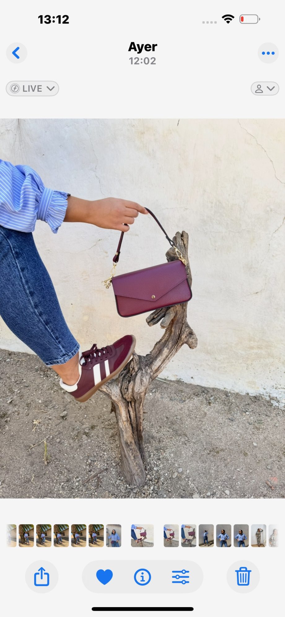 Bolso Piel Burdeos