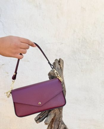 Bolso Piel Burdeos