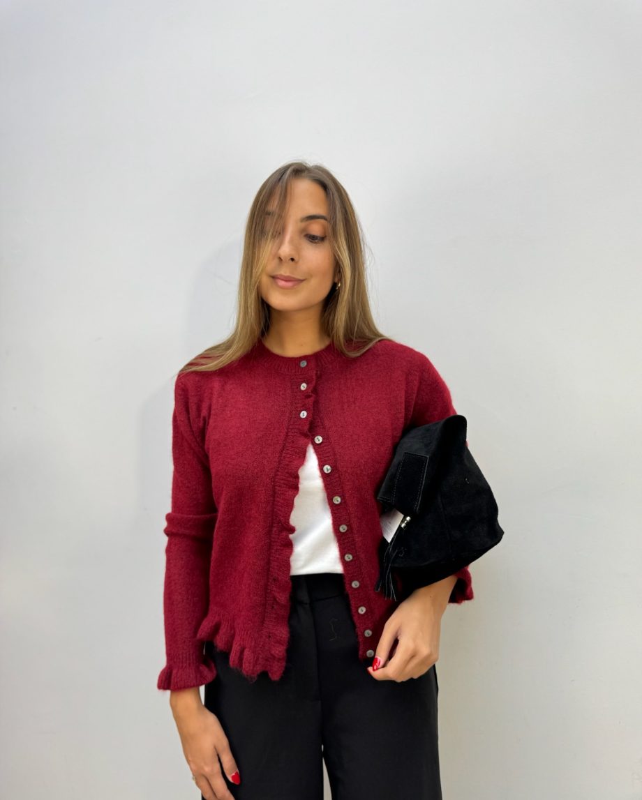 Chaqueta Punto Burdeos