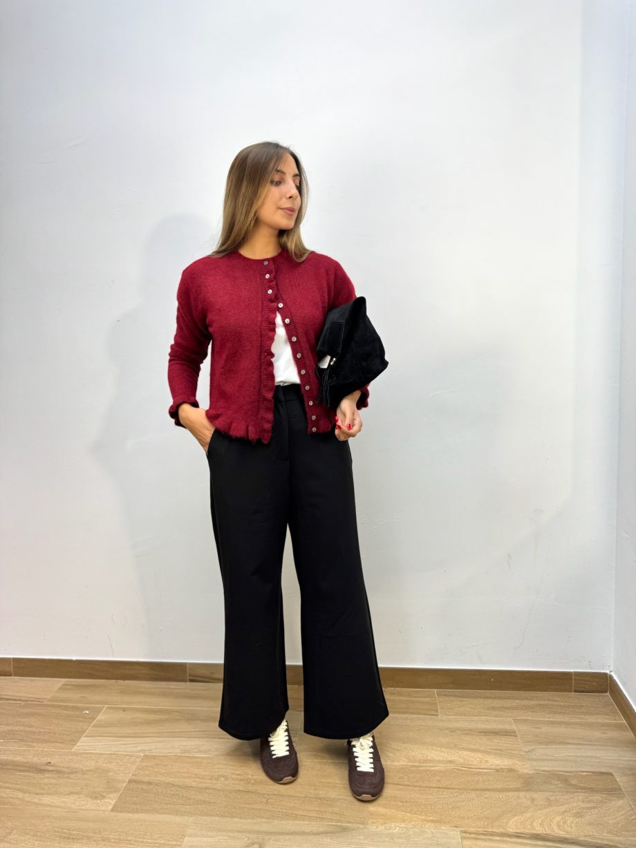 Chaqueta Punto Burdeos