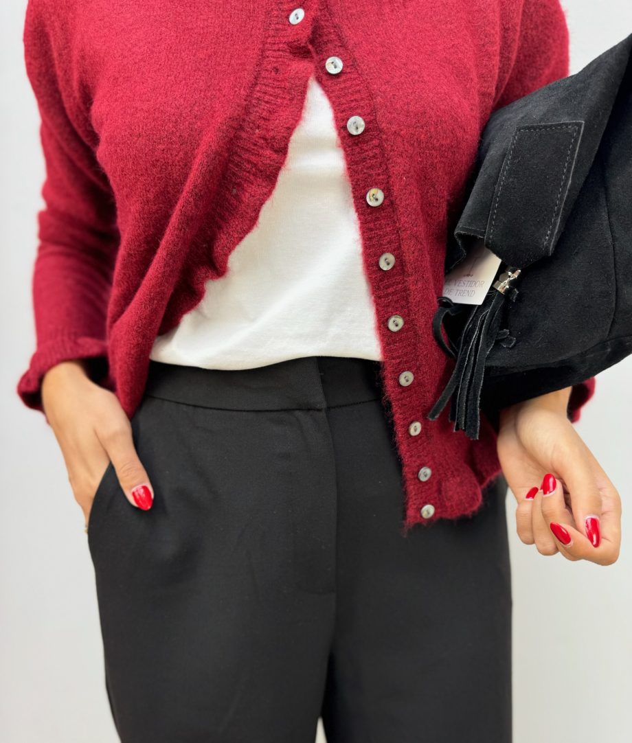 Chaqueta Punto Burdeos