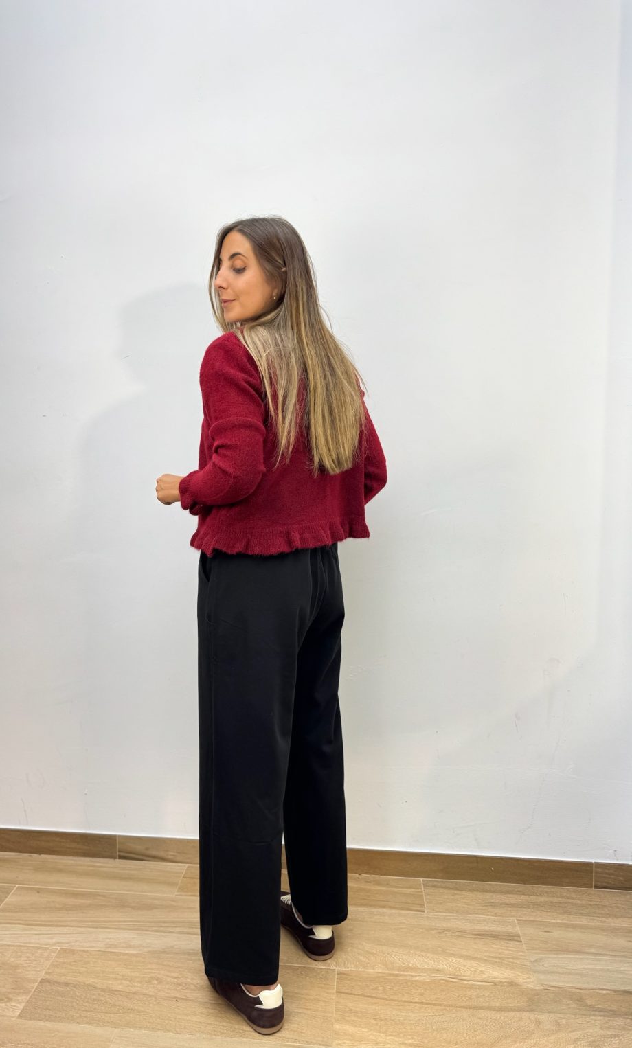 Chaqueta Punto Burdeos