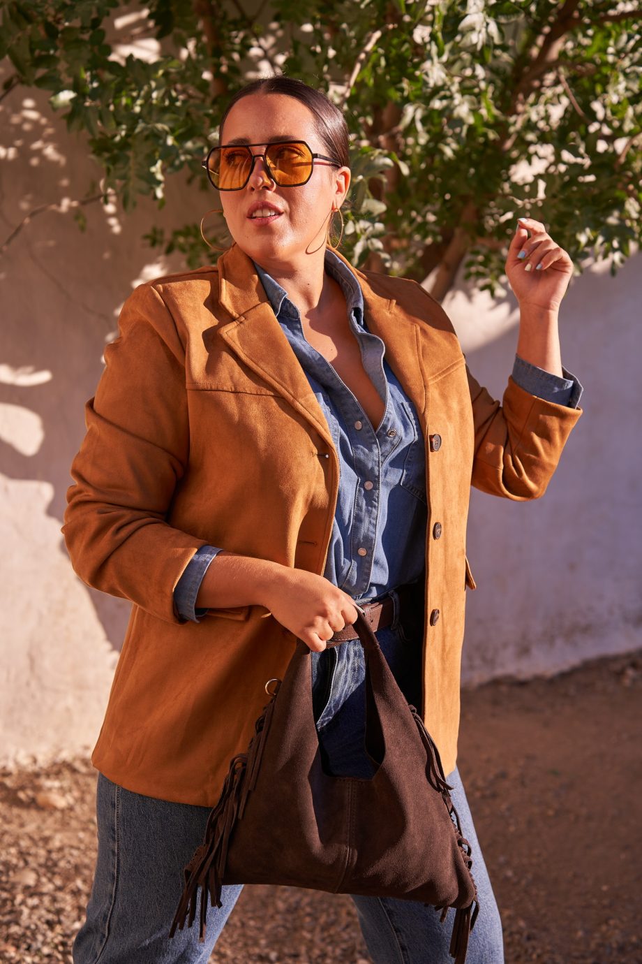 Chaqueta Ante Larga