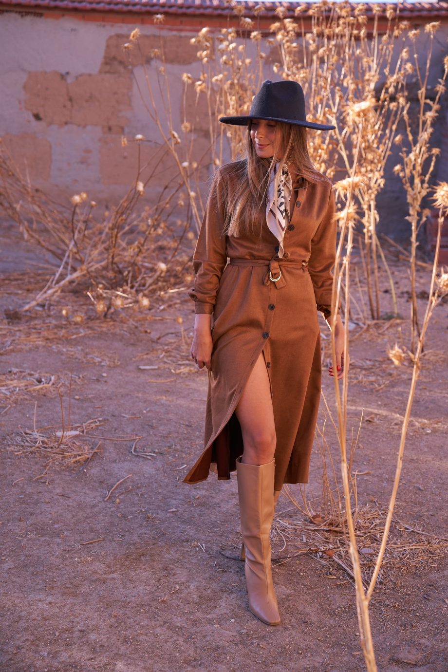 Vestido Ante Camel