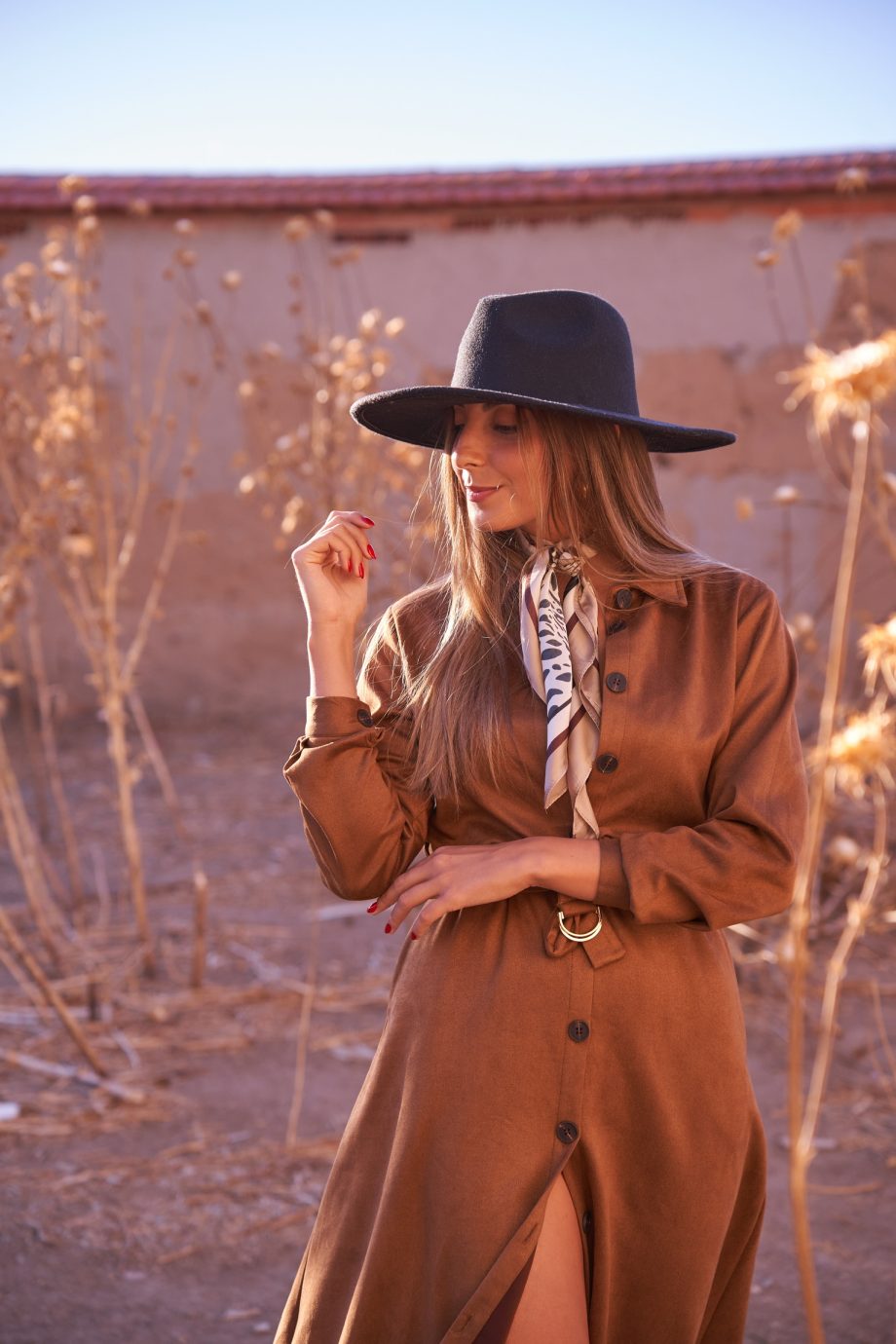 Vestido Ante Camel
